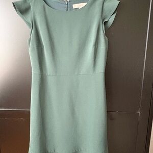 LOFT Teal Cap-Sleeve Sheath Dress